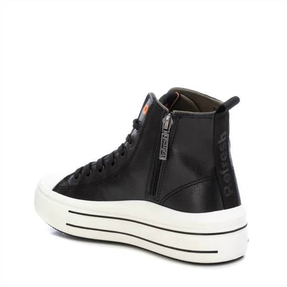 NEW XTI women's high-top sneakers boots in black - Picture 3 of 4